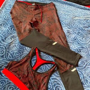 Champion leggings Size Large & Sports Bra - Size Medium SET